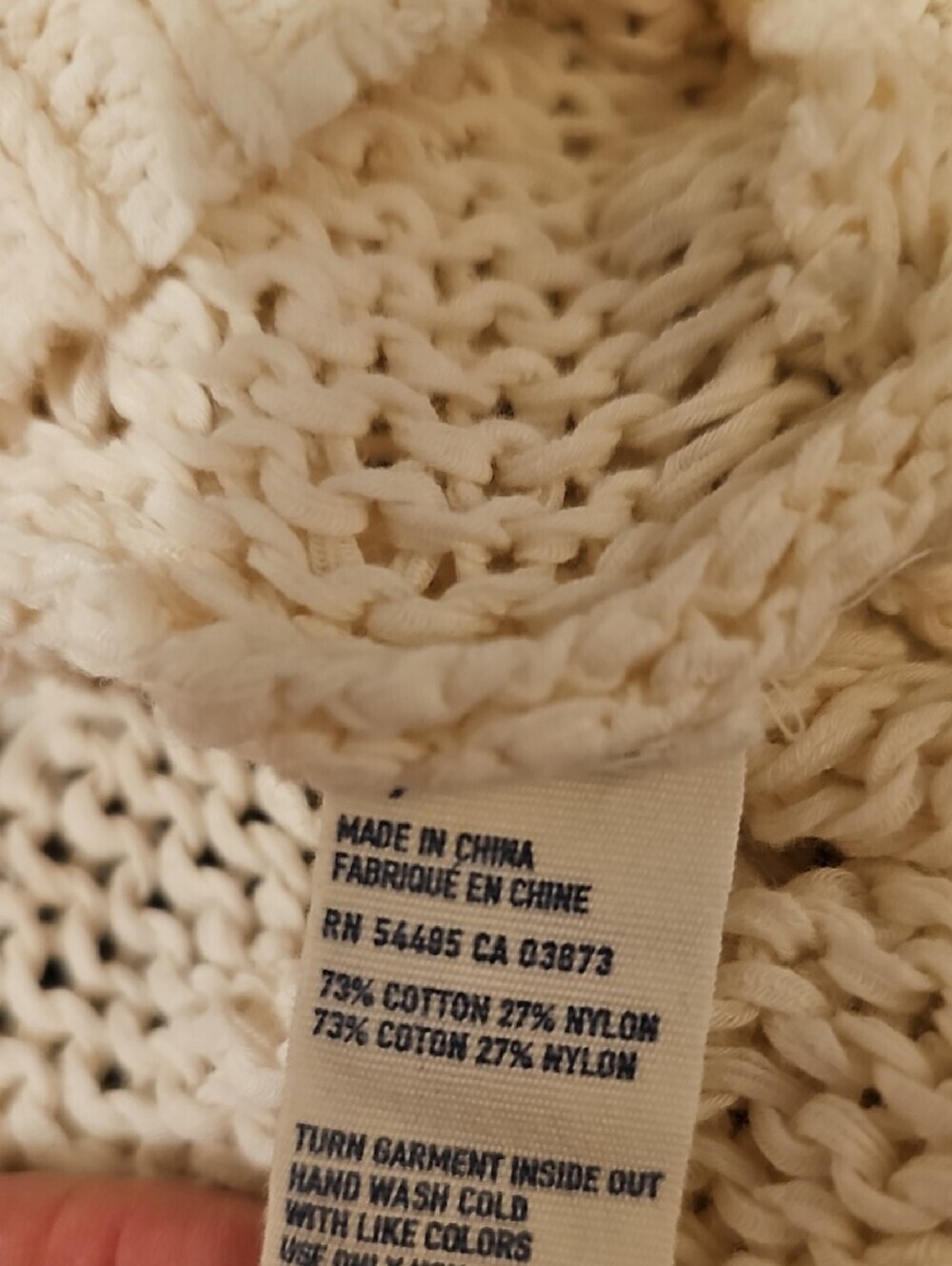 American Eagle Outfitters Cream Open-Knit Scoop Neck Sweater - Picture 8 of 9